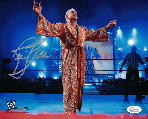 Ric Flair Autographed WWE Wrestling 8x10 Photo (Robe) JSA