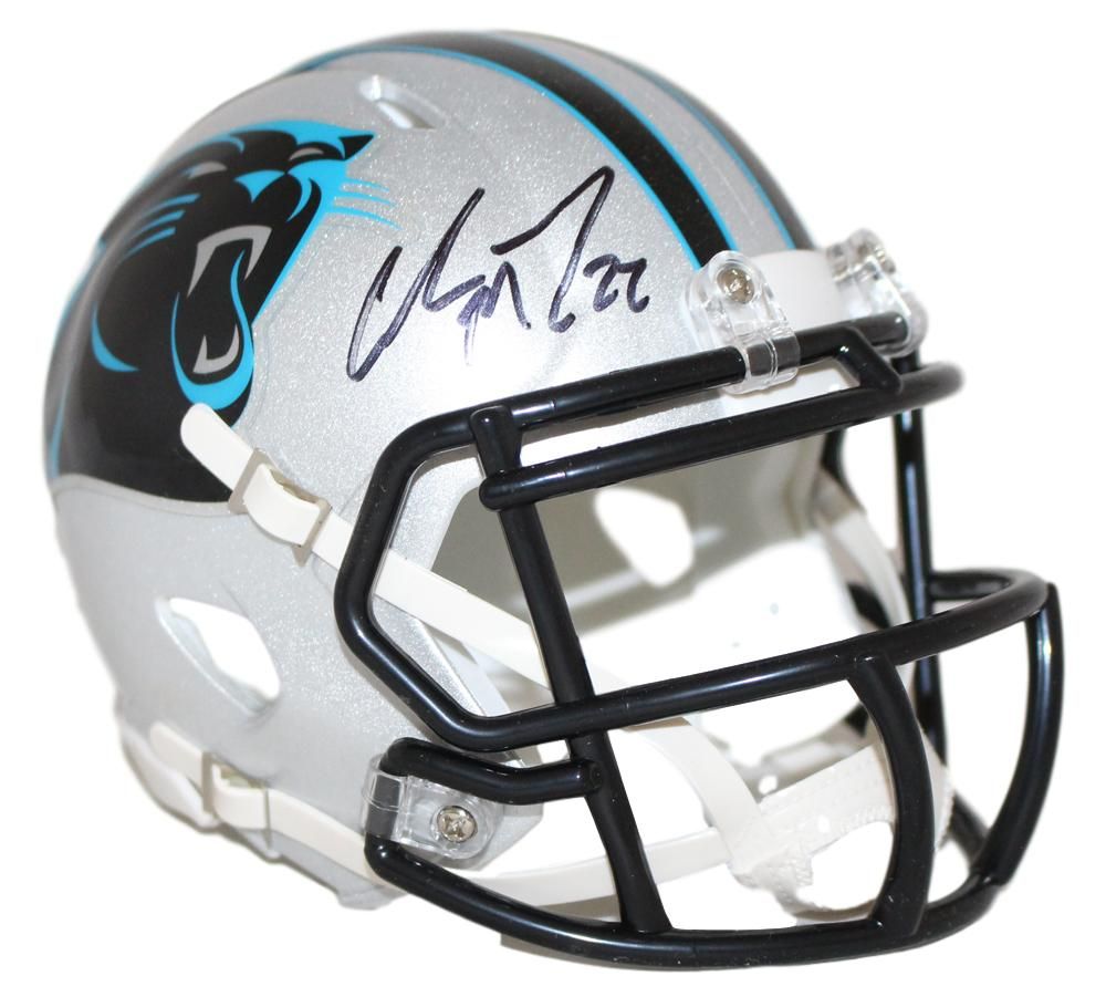 Christian McCaffrey Autographed Carolina Panthers Speed Mini Helmet BAS