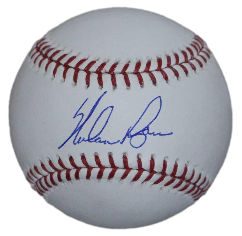 Nolan Ryan Autographed/Signed Texas Rangers OML Baseball BAS