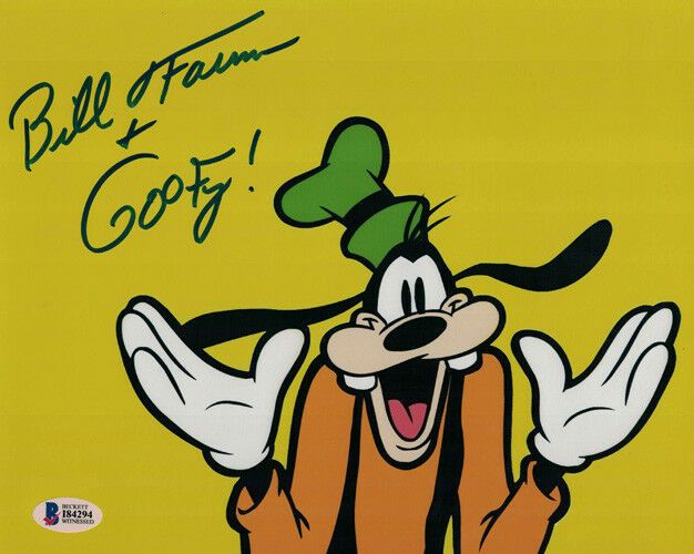 Bill Farmer Autographed Goofy 8x10 Photo Disney BEC
