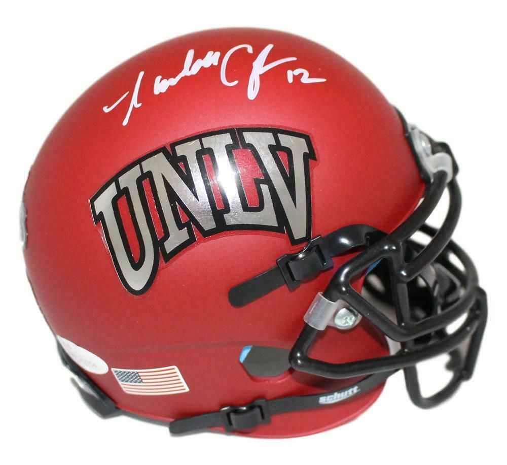 Randall Cunningham Autographed UNLV Rebels Schutt Mini Helmet JSA