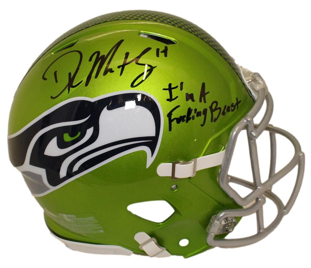 DK Metcalf Autographed Seattle Seahawks Authentic Flash Helmet Beast BAS