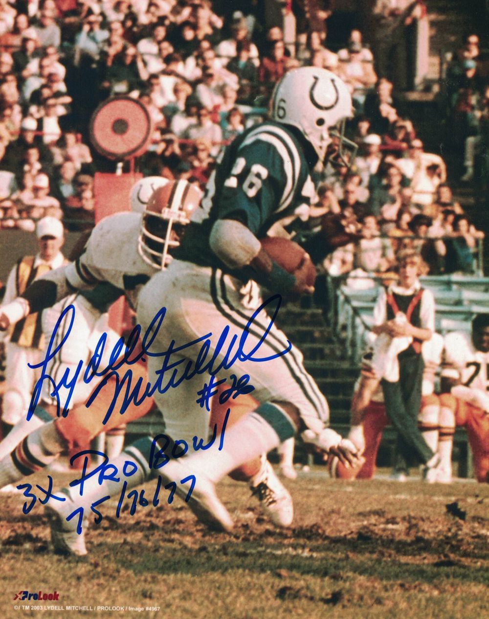 Lydell Mitchell Autographed/Signed Baltimore Colts 8x10 Photo Pro Bowl
