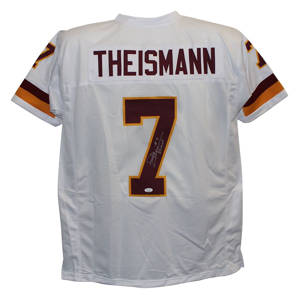 Joe Theismann Autographed/Signed Pro Style White XL Jersey NFL MVP JSA