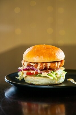 crumbed chicken burger