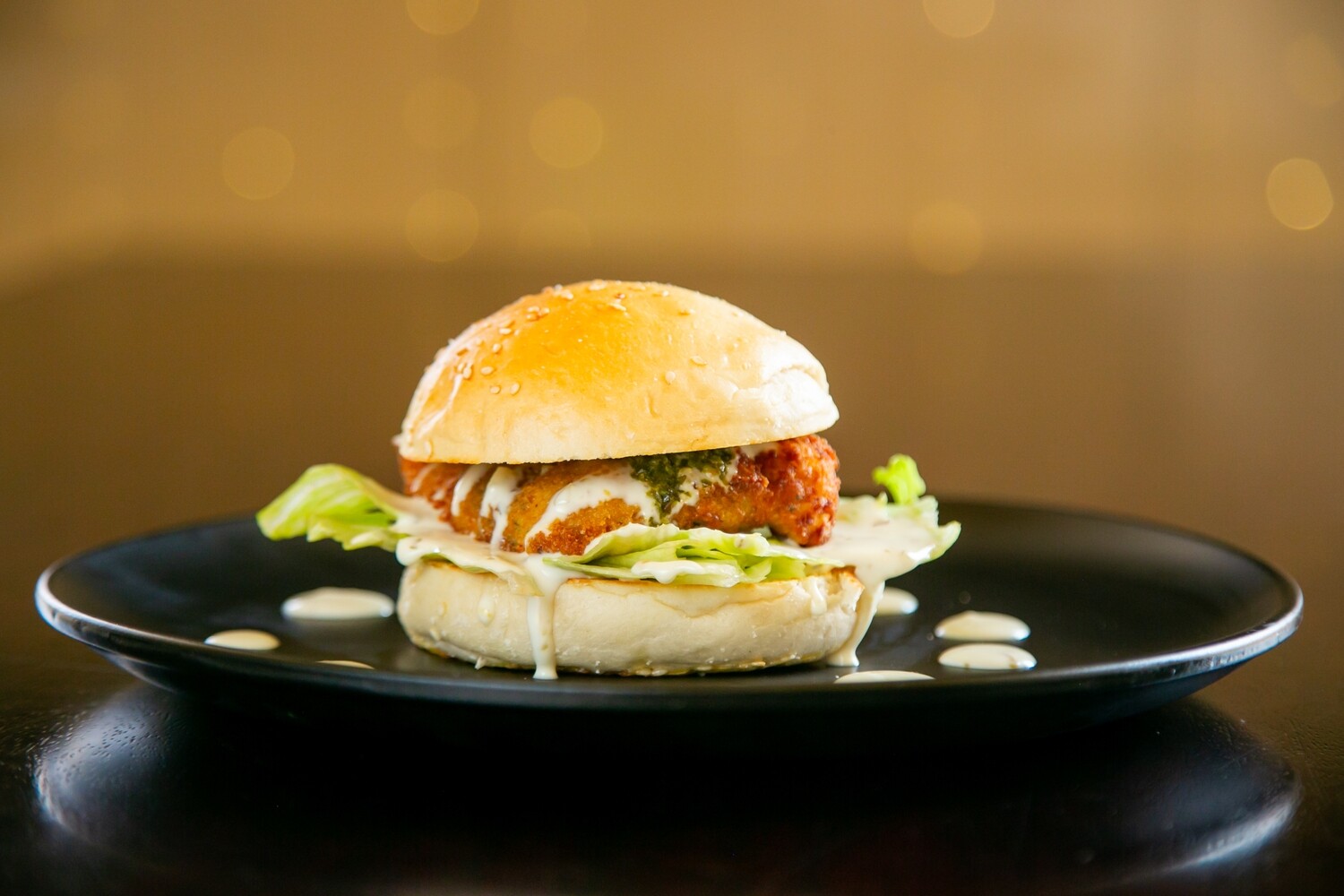 crumbed fish burger