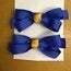 Hair Clips Pair - Classic Blue Bows