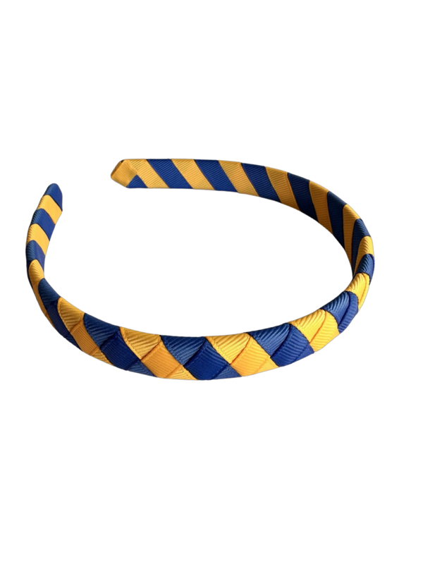 Headband - Diagonal Blue/Yellow Stripe #5