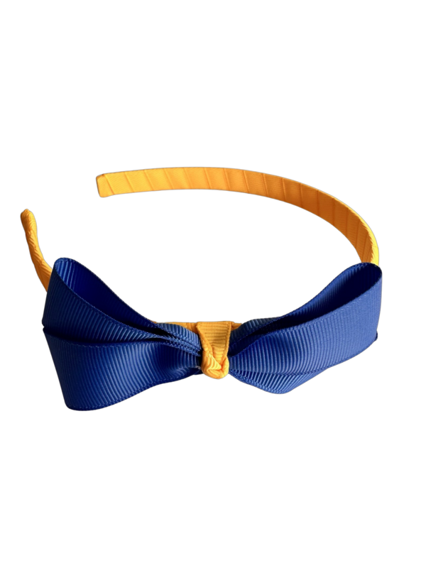 Headband - Yellow with Blue Bow