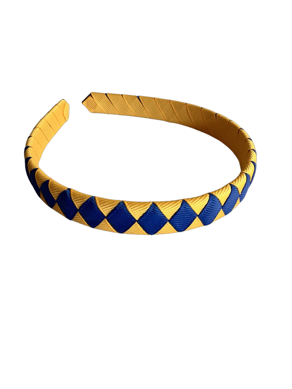Headband - Royal Blue Woven Diamond