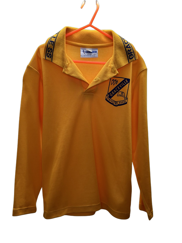 Polo Shirt - Long Sleeve Gold