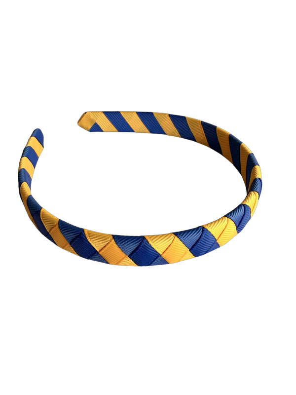 Headband - Diagonal Blue/Yellow Stripe #5