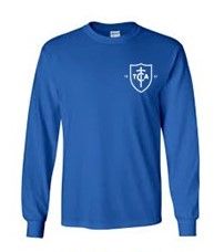 Long Sleeve T Shirt  Pre School, Color: Royal Blue, Size: Youth Small