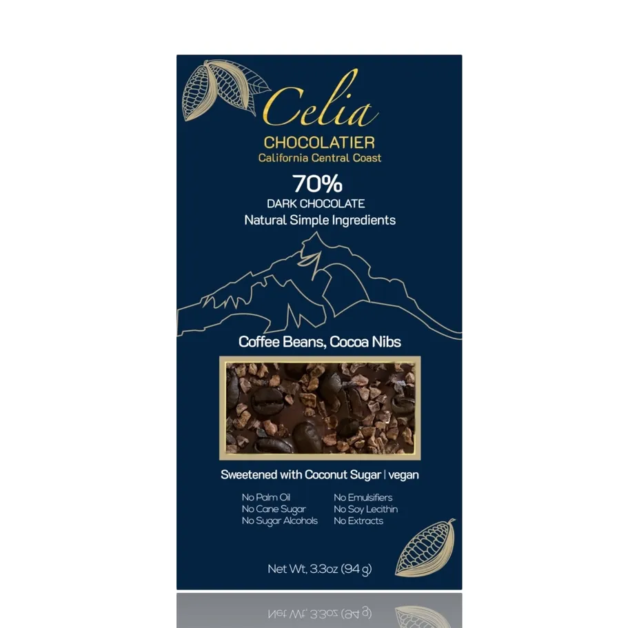 Celia - 70% Dark Chocolate Coffee &amp; Nibs