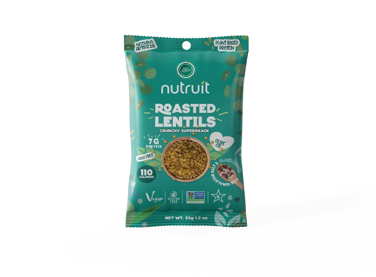 Nutruit Roasted Lentil Snacks - Pink Himalayan Salt and Black Pepper