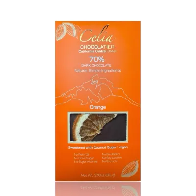 Celia - 70% Dark Chocolate Orange Bar Celia - 70% Dark Chocolate Orange Bar
