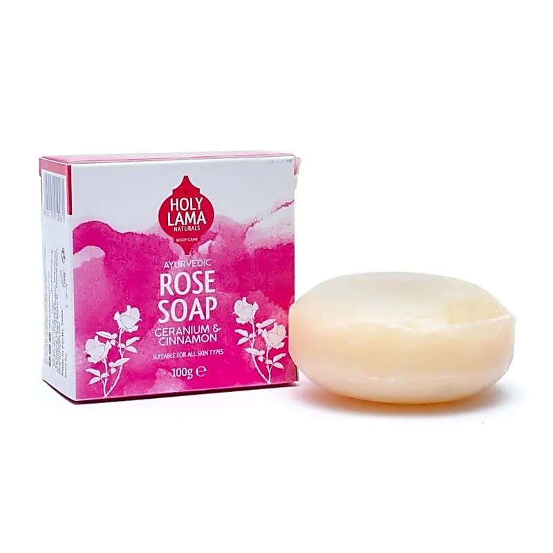 Roos zeep met geranium en kaneel, een warme natuurlijke zeep