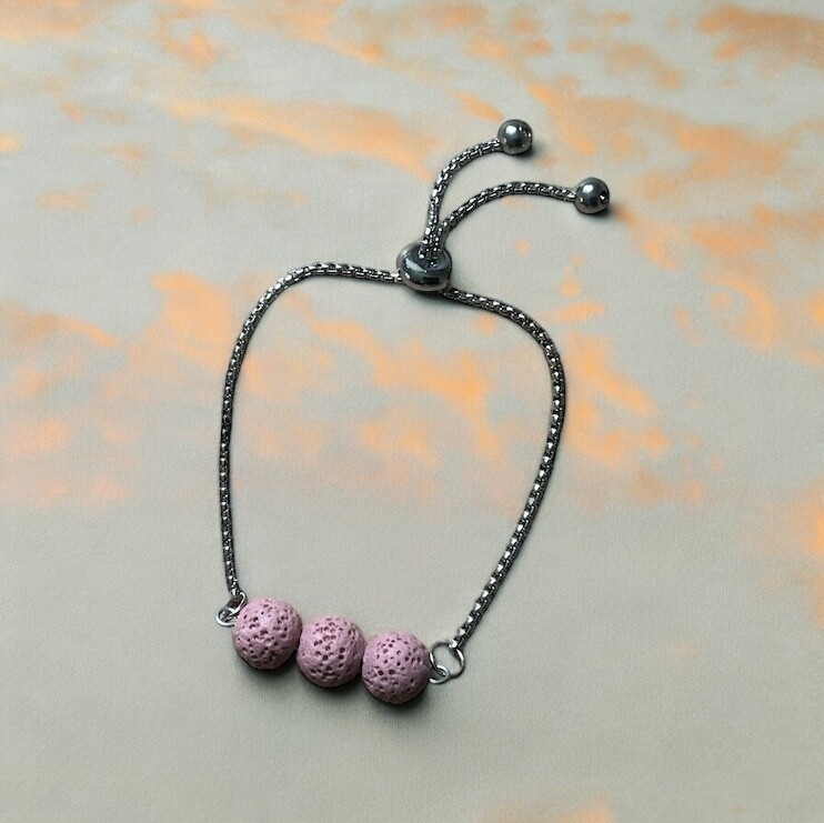RVS armband met Lavasteen/Pelelith