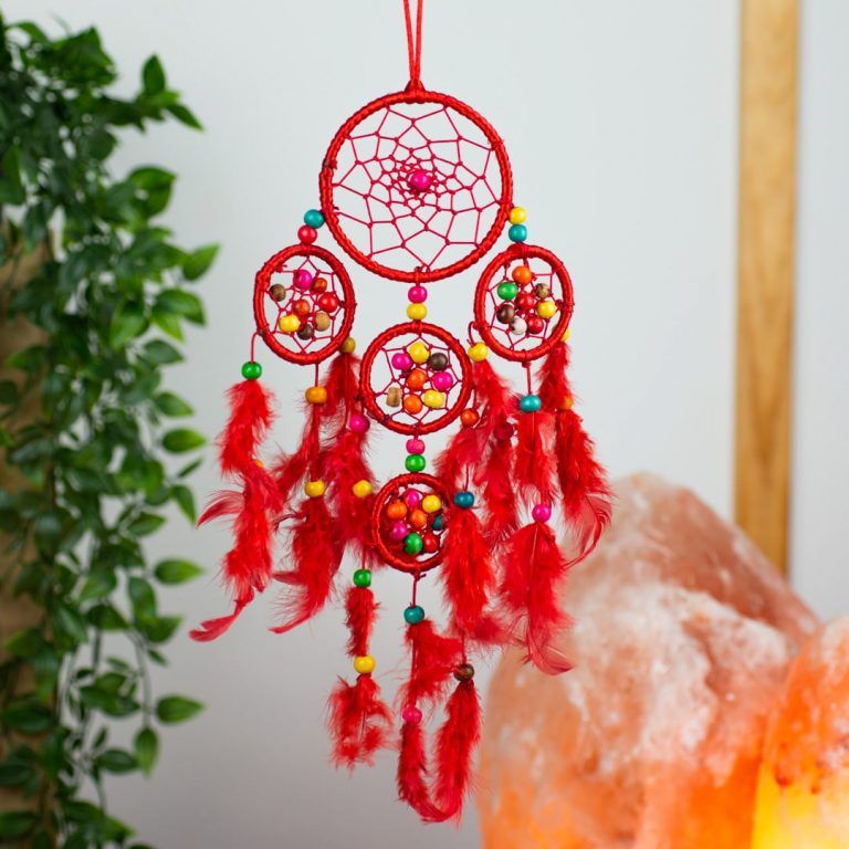 Kleine Dromenvanger met kraaltjes (rood)