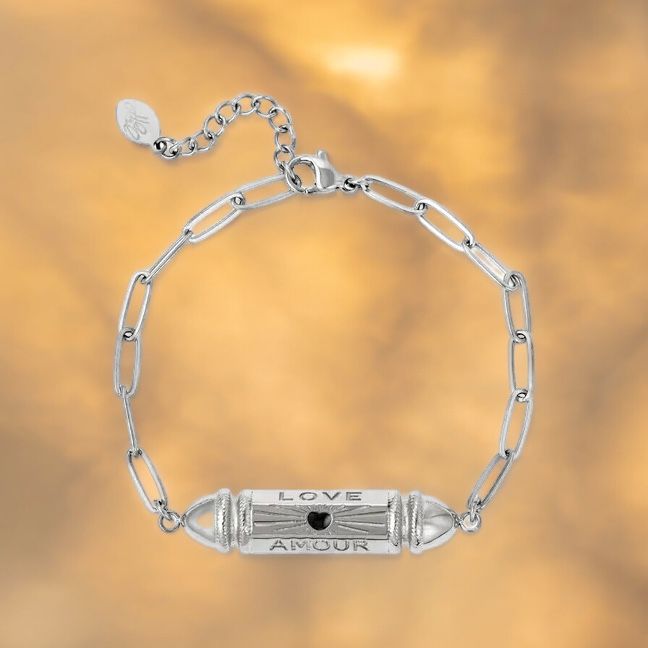 Roestvrijstalen armband met kogelkraal