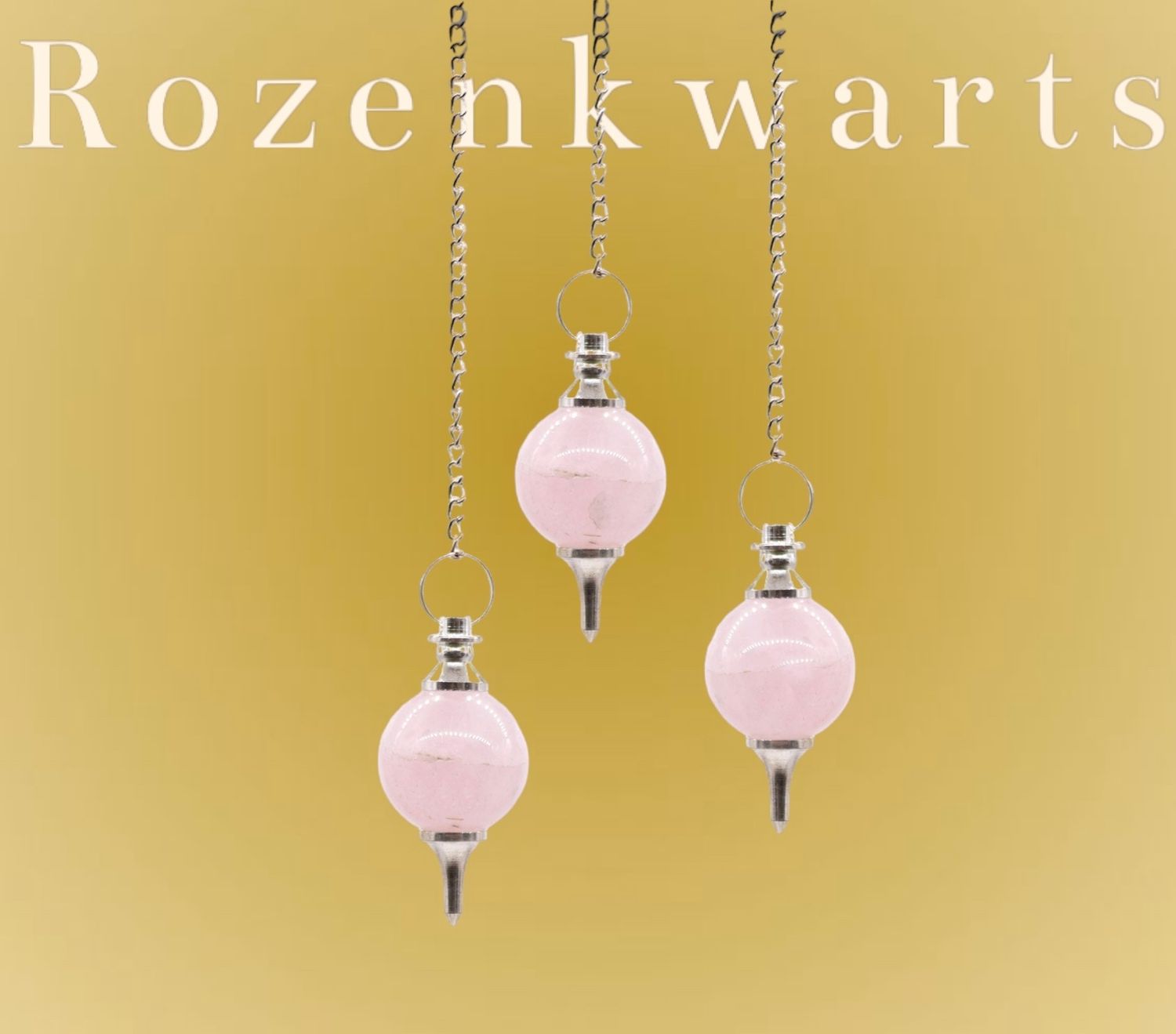 Ketting met mooie Pendelbol van Rozenkwarts