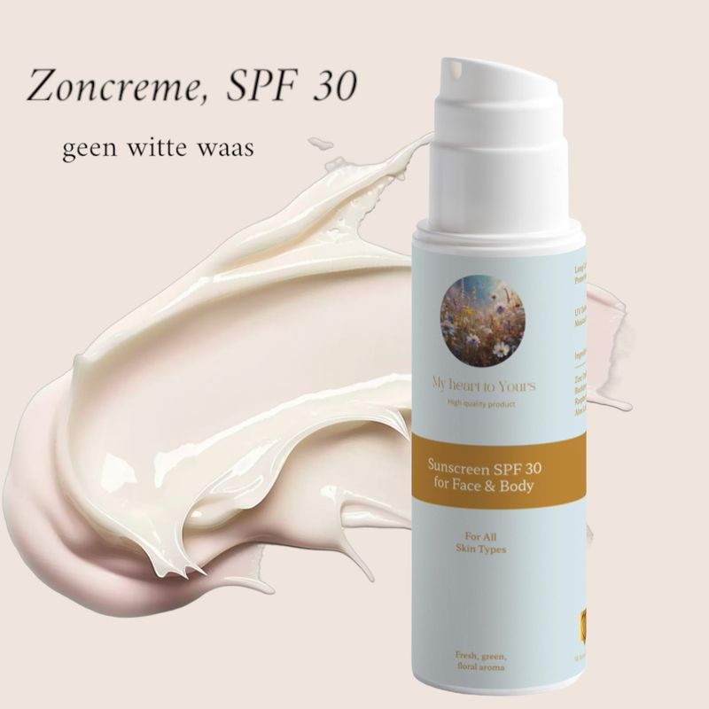 Zonnebrandcréme, SPF 30 factor, op mineraal basis.