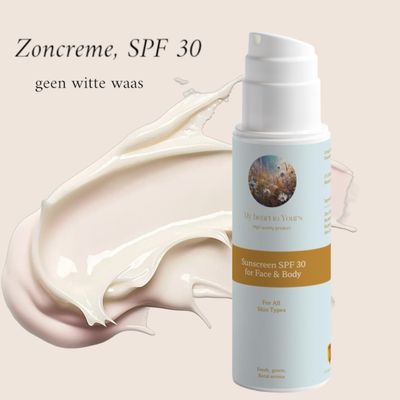 Zonnebrandcréme, SPF 30 factor, op mineraal basis.