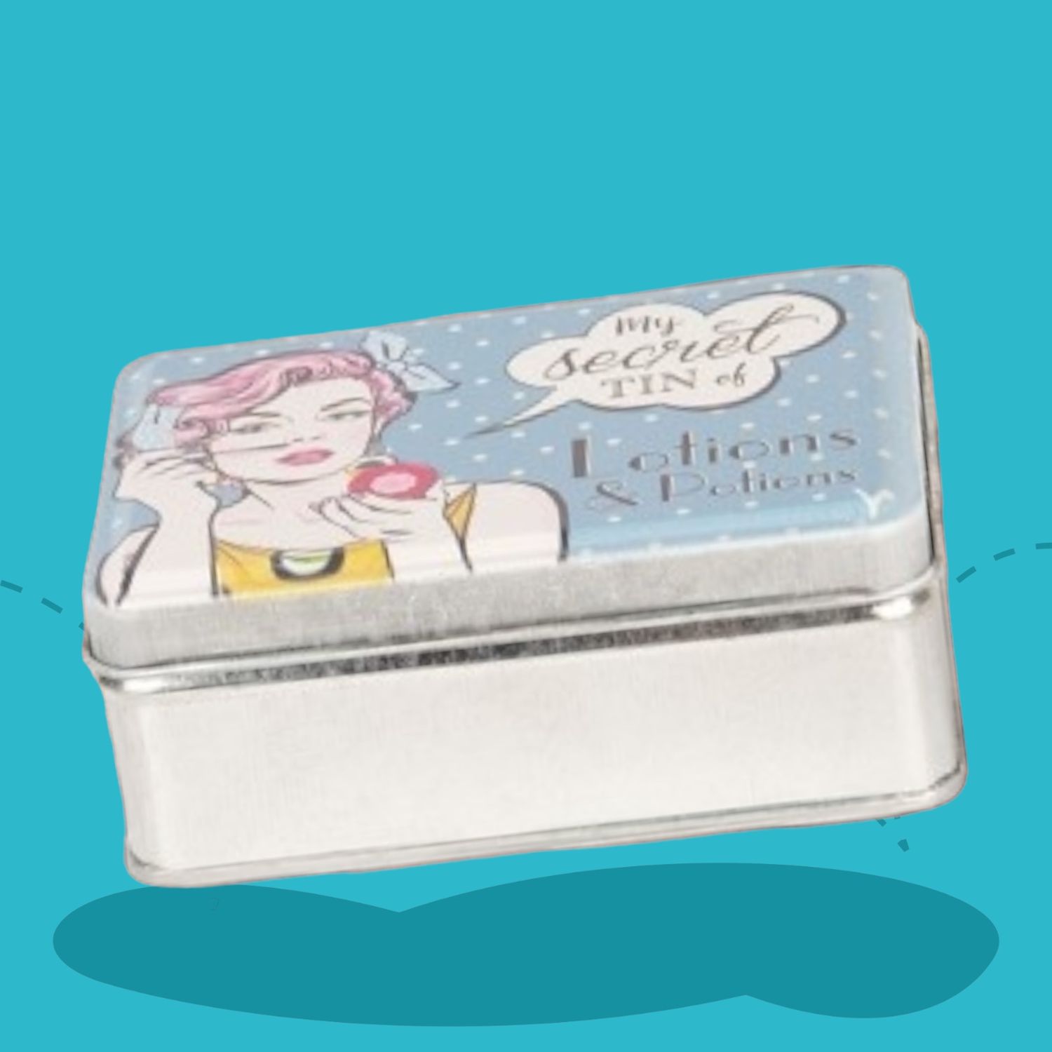 Mooi cadeau blikje om cosmetica in te geven, lekker Vintage.