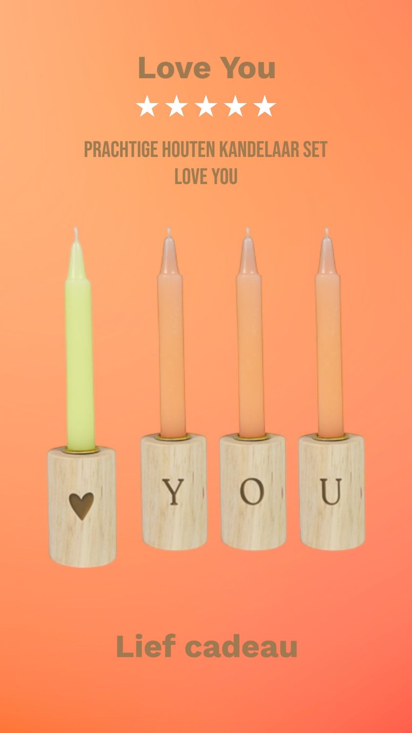 setje kandelaars Love You