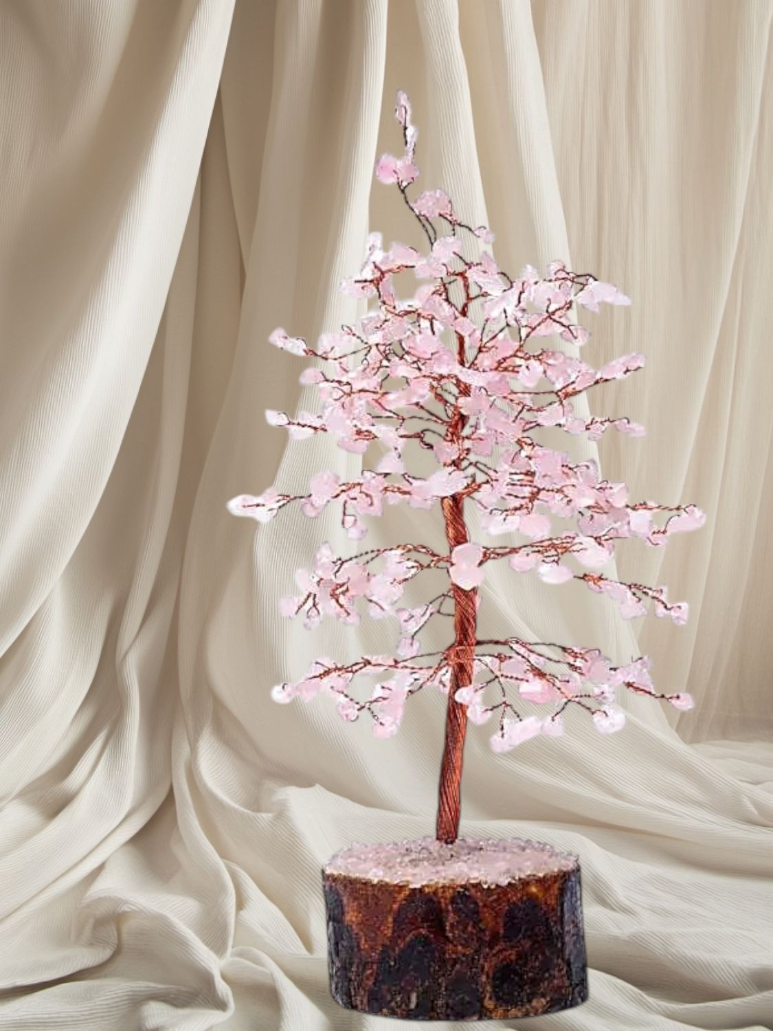 Edelsteen boompje Rozenkwarts (23cm)