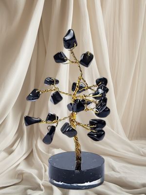 Edelsteenboompje klein Zwarte agaat (8cm.)