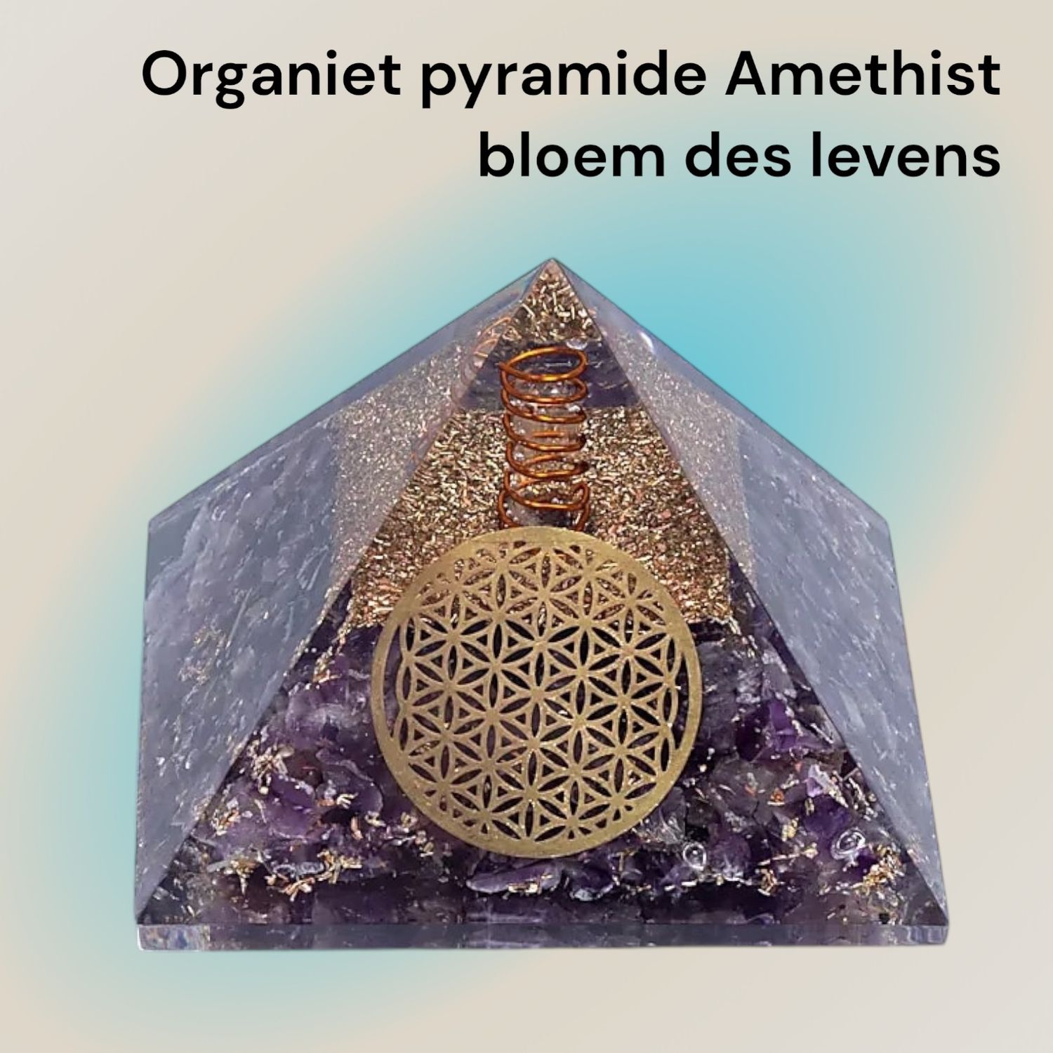 Orgoniet Piramide van Amethist 7x7x6 cm