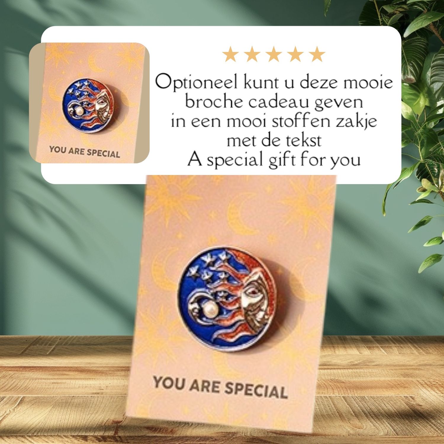 Broche zon, maan en sterren