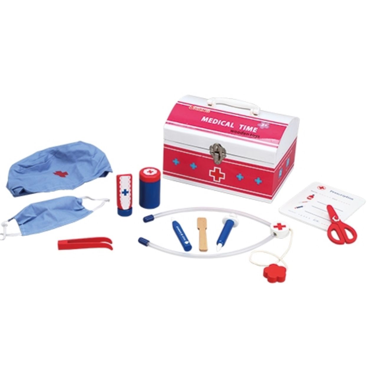 Dokter set in koffer, hout