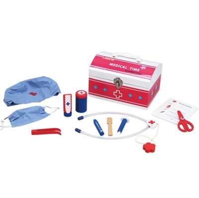 Dokter set in koffer, hout
