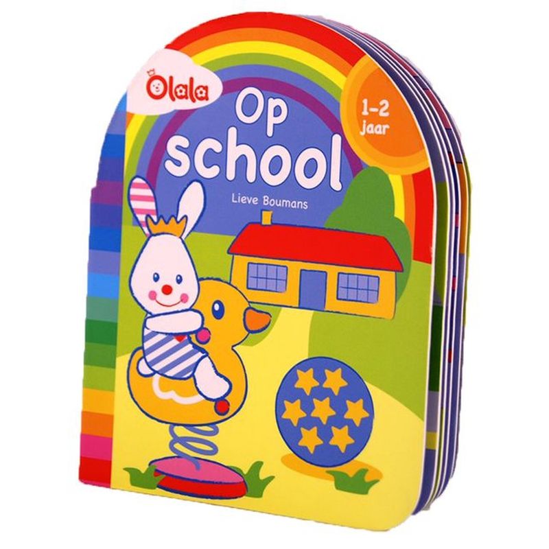 Kartonnen boekje OP SCHOOL, voor het eerst naar school