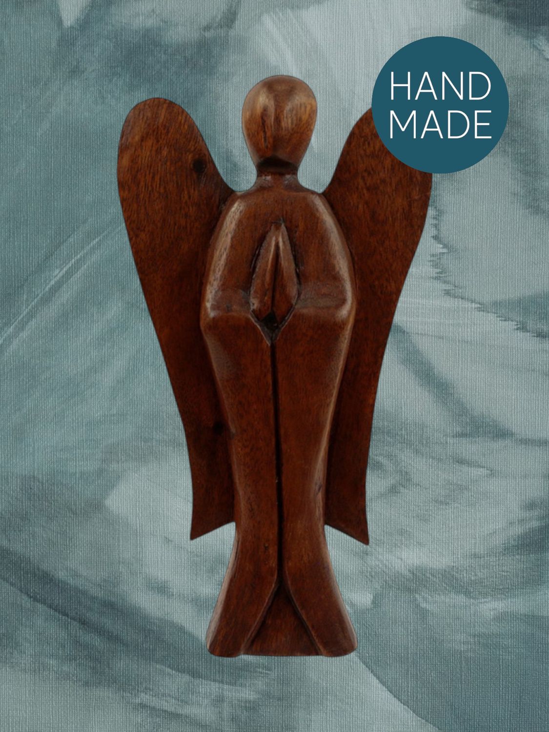 uit hout gesneden engel 20 cm. troostcadeau