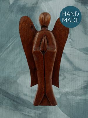 uit hout gesneden engel 20 cm. troostcadeau