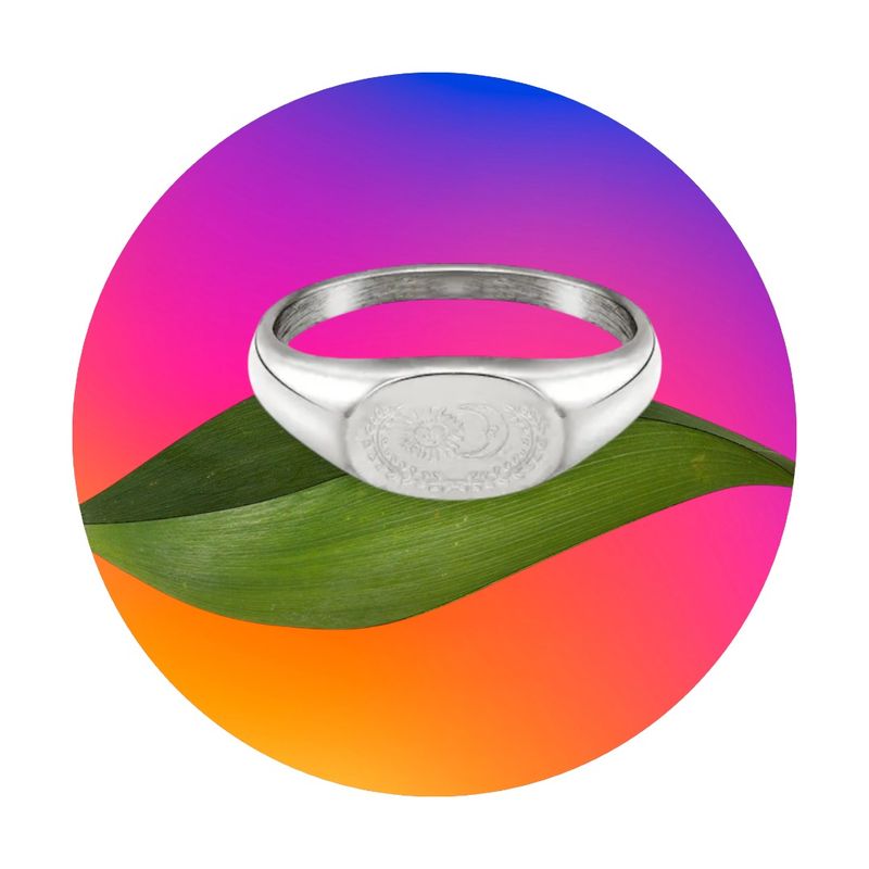 rvs ring met de zon en de maan