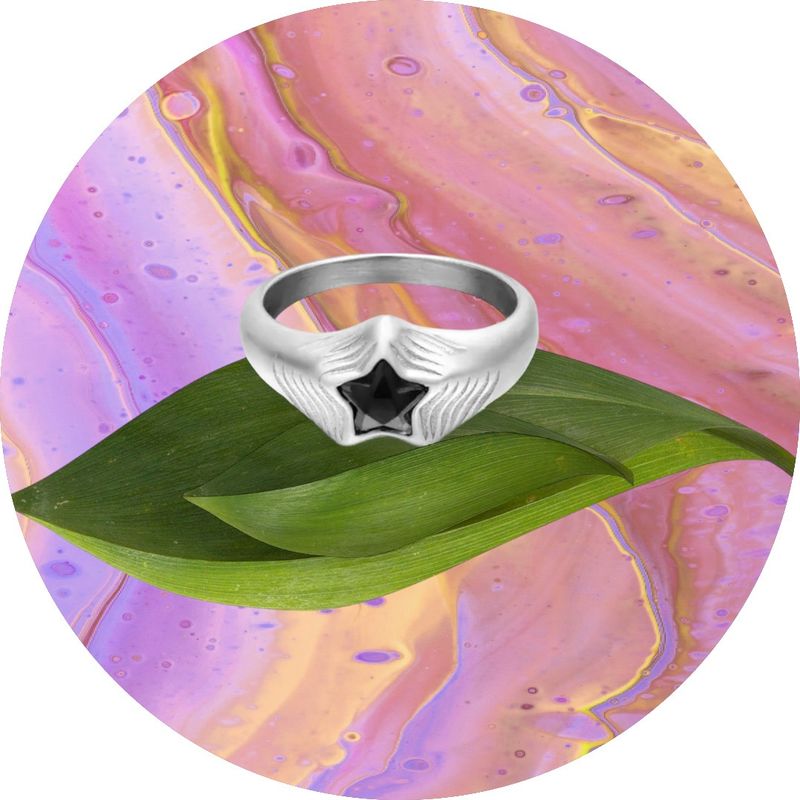 rvs ring met ster van zircoon