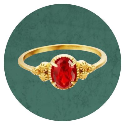 rvs ring met rode zircoon