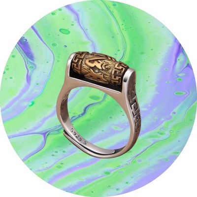 zilveren gebedsmolen ring