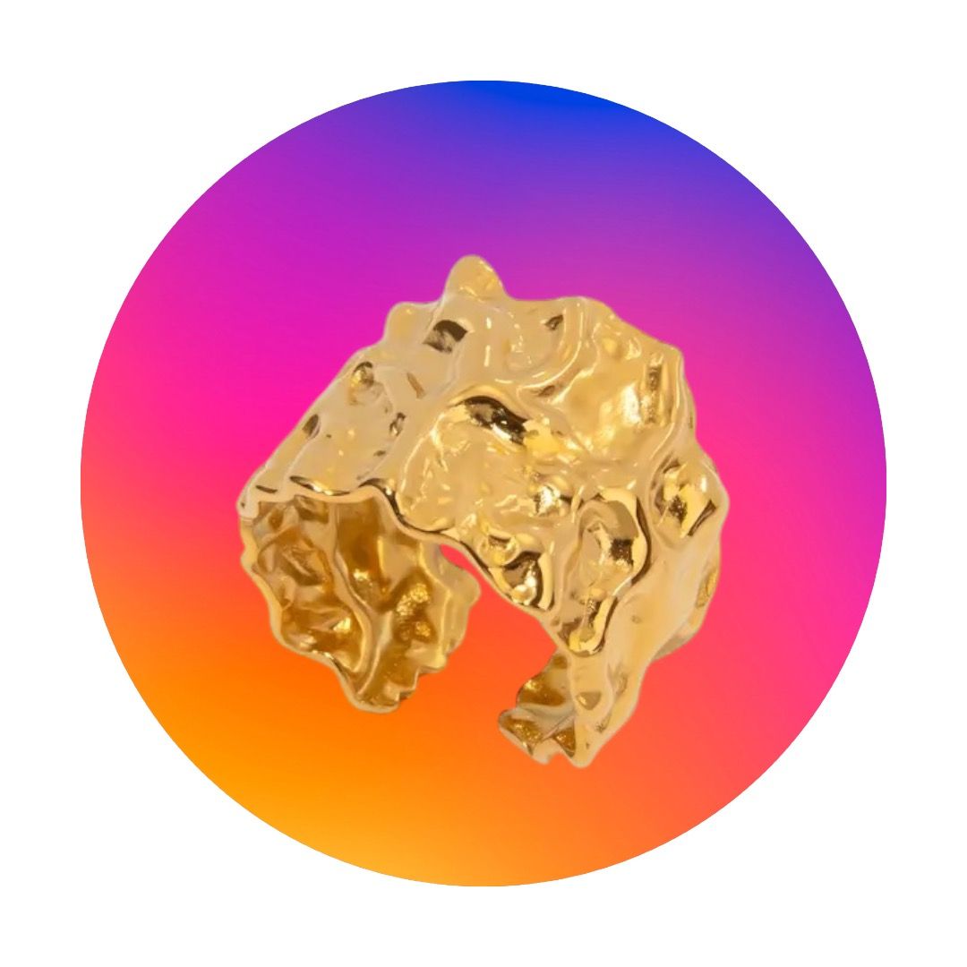 Classic scape ring, rvs en 18K verguld