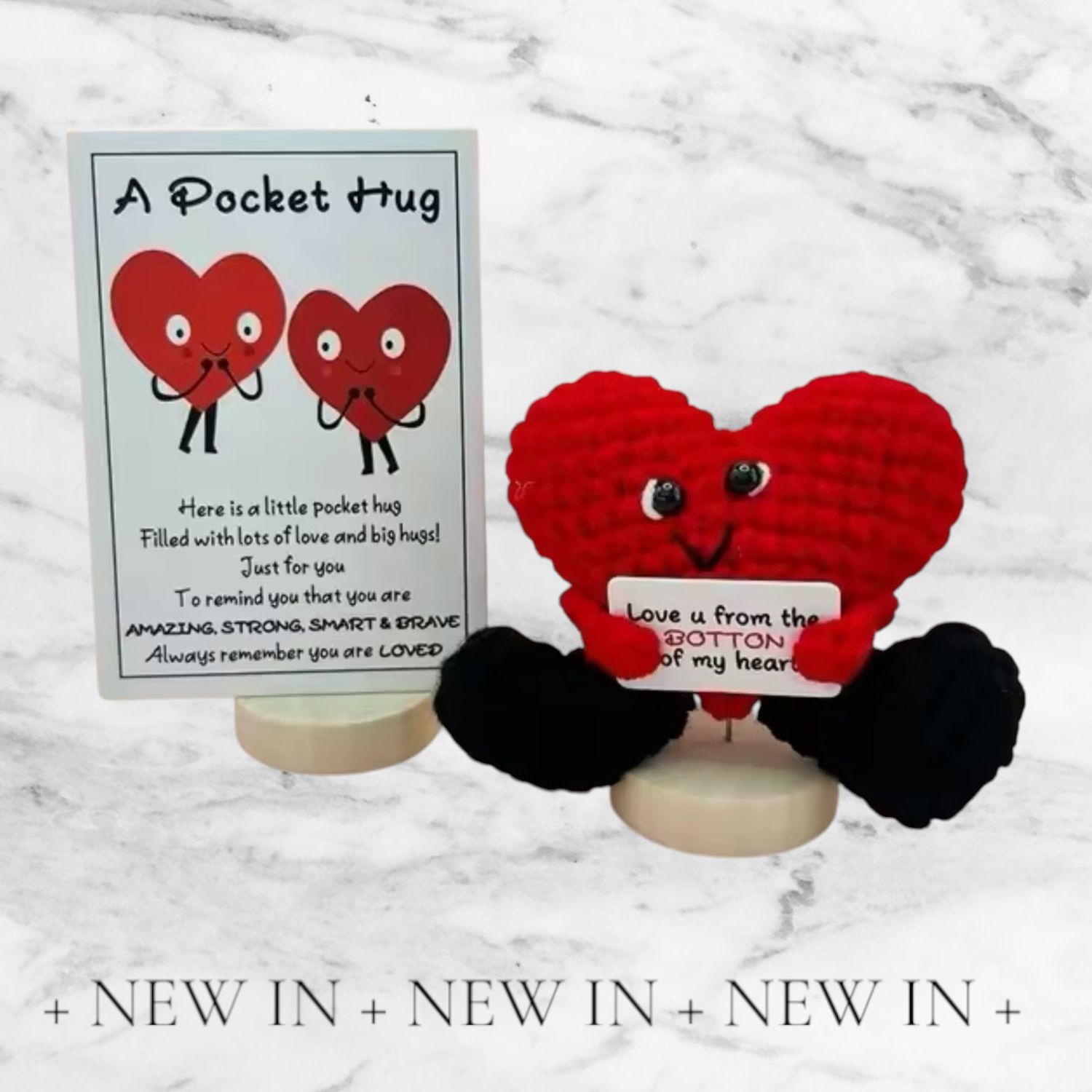 Pocket Hug, lief hart met tekstkaartje