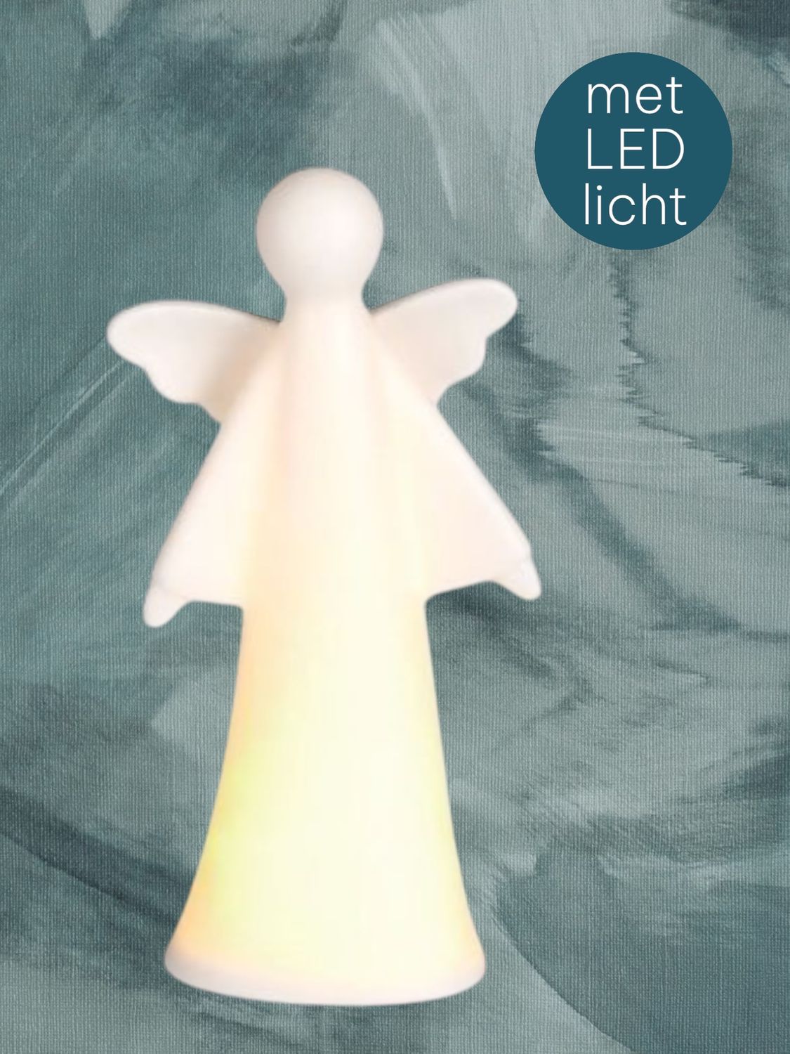 grote engel, wit, met LED licht, troostkado