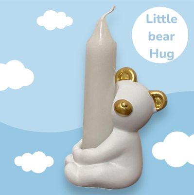 lief beertje met armpjes om kaars, troostkado baby