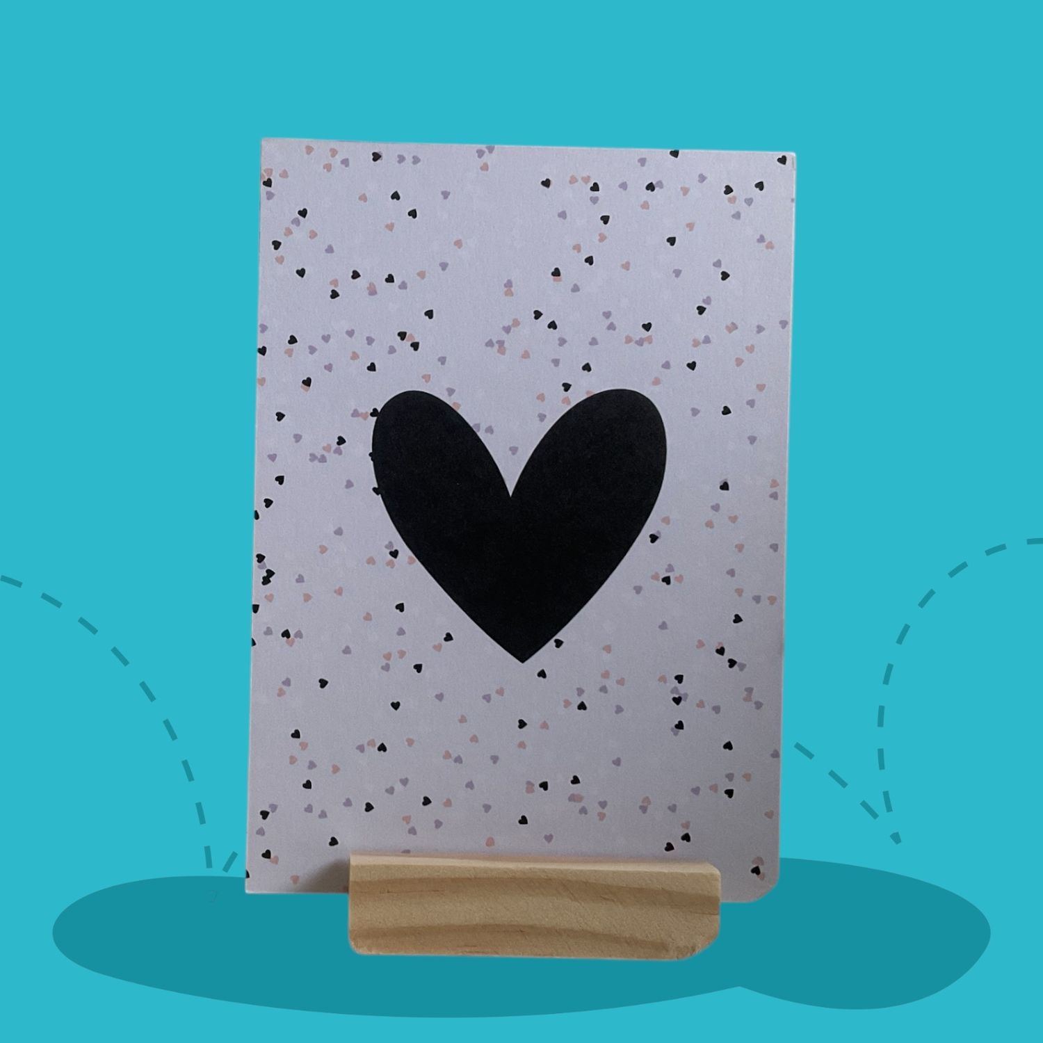 kaart met houten kaarten standaard