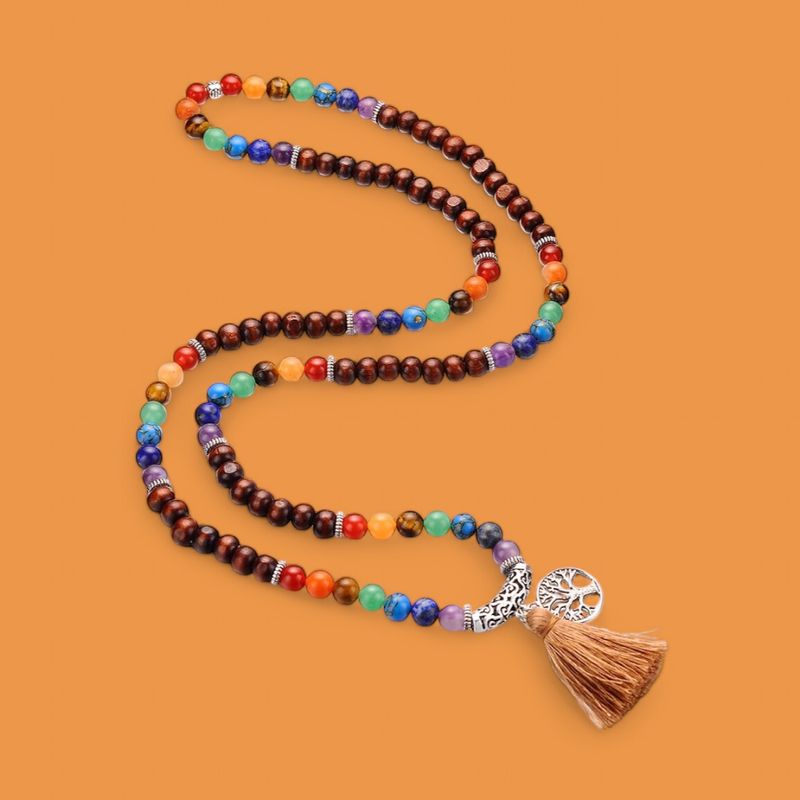 MALA rainbow ketting, hout bruin