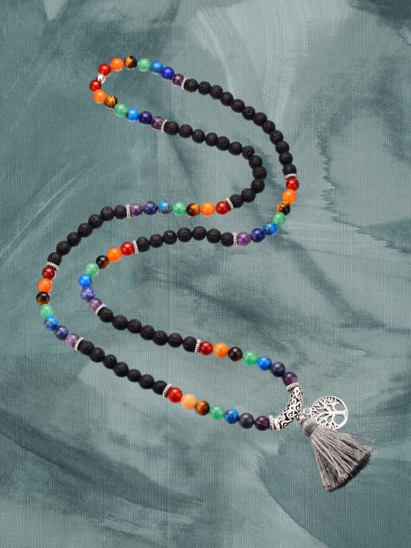 MALA rainbow ketting, lavasteen