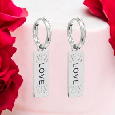 Oorbellen LOVE RVS